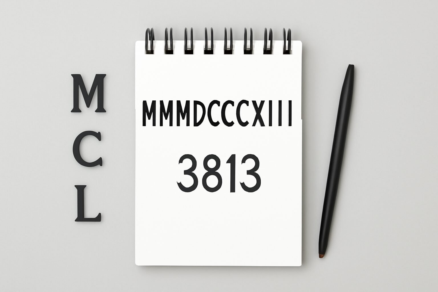 Roman Numerals: 3813