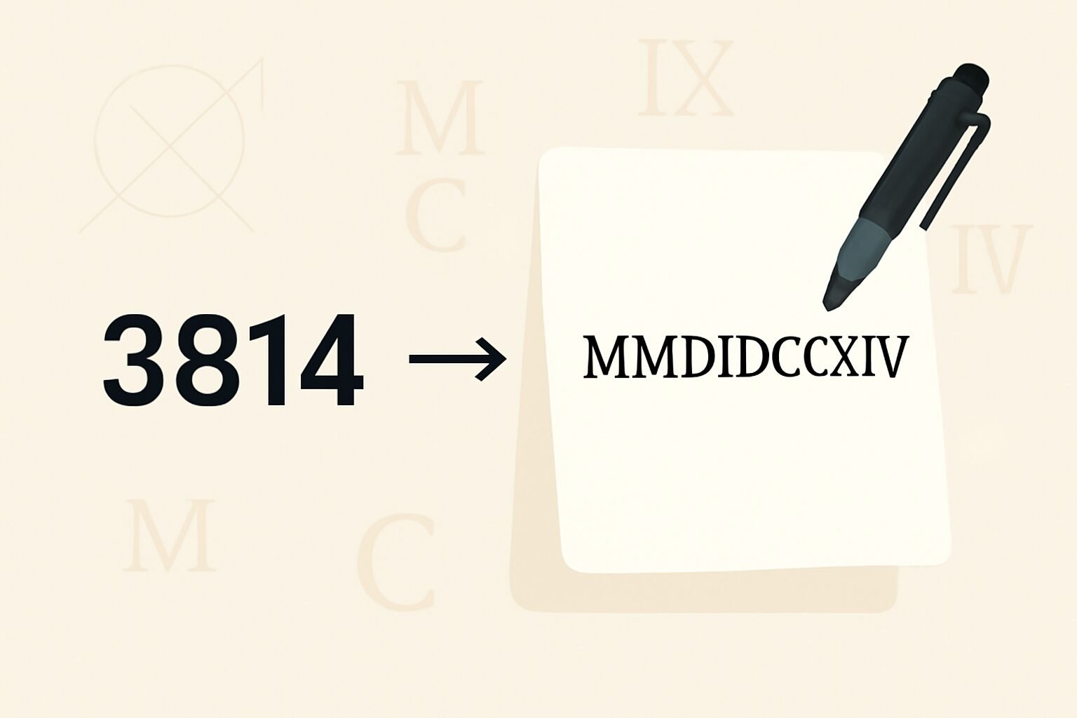Roman Numerals: 3814