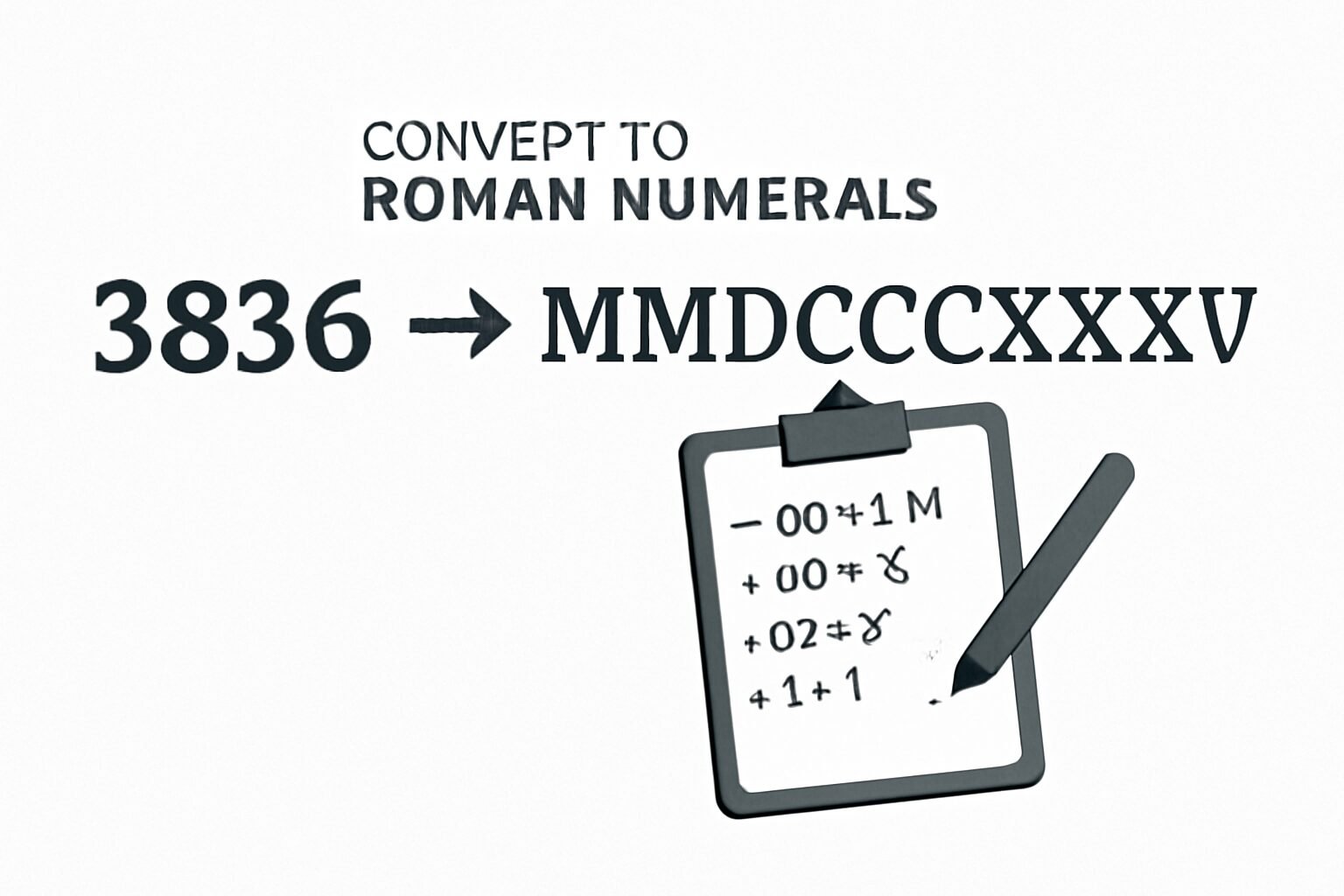 Roman Numerals: 3836