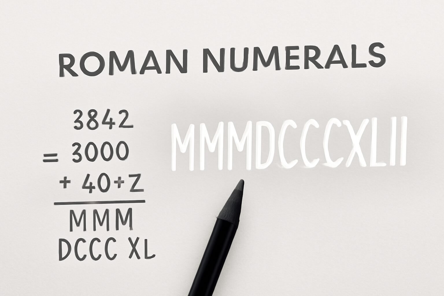 Roman Numerals: 3842