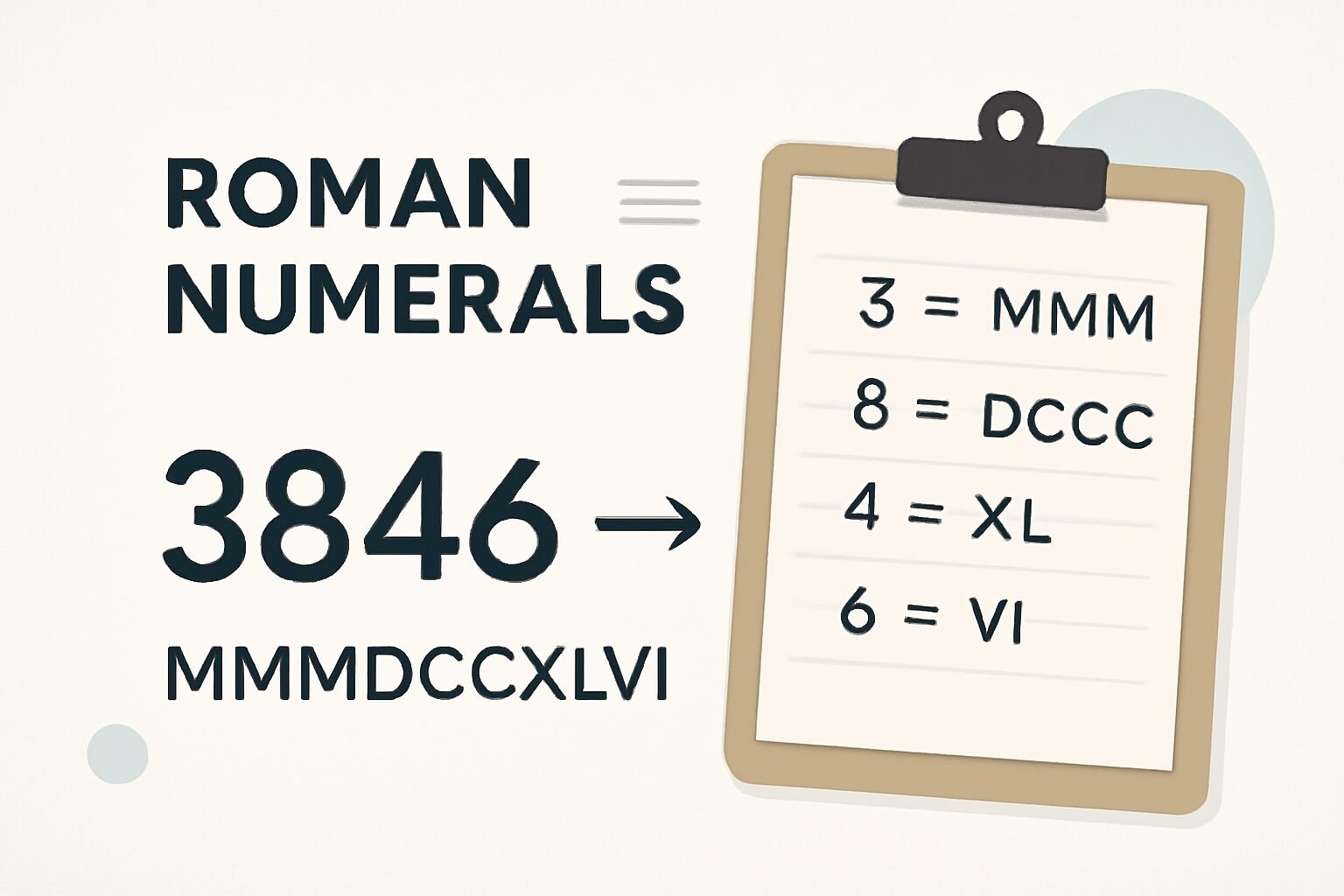 Roman Numerals: 3846