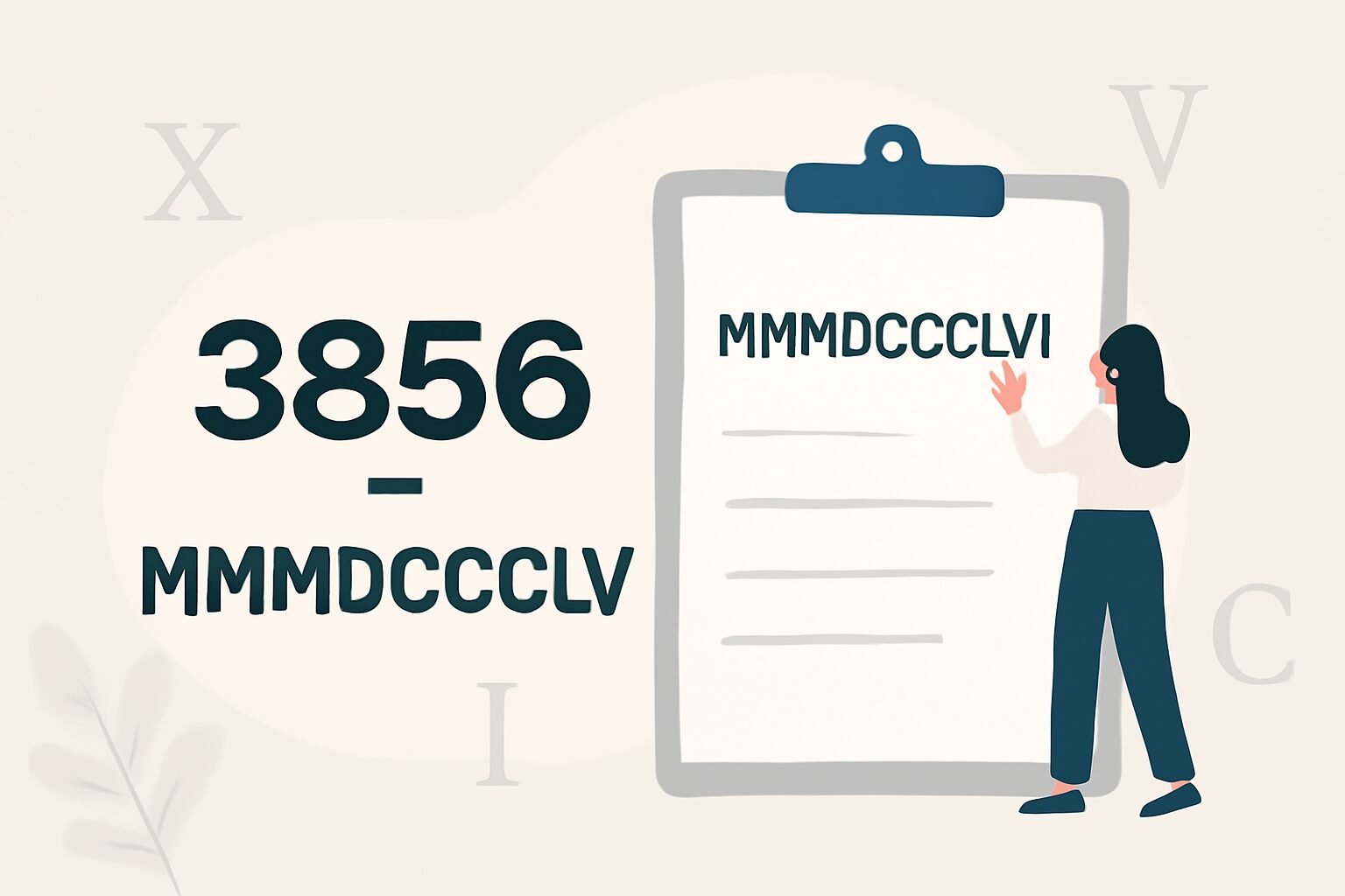Roman Numerals: 3856