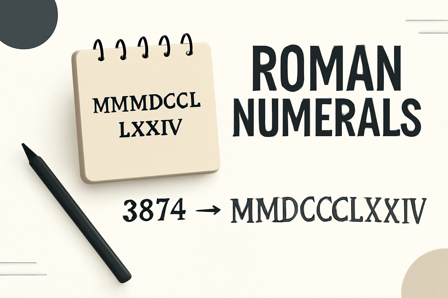 Roman Numerals: 3874