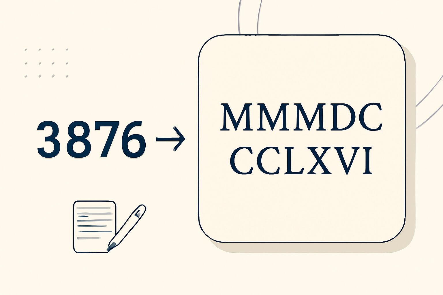 Roman Numerals: 3876