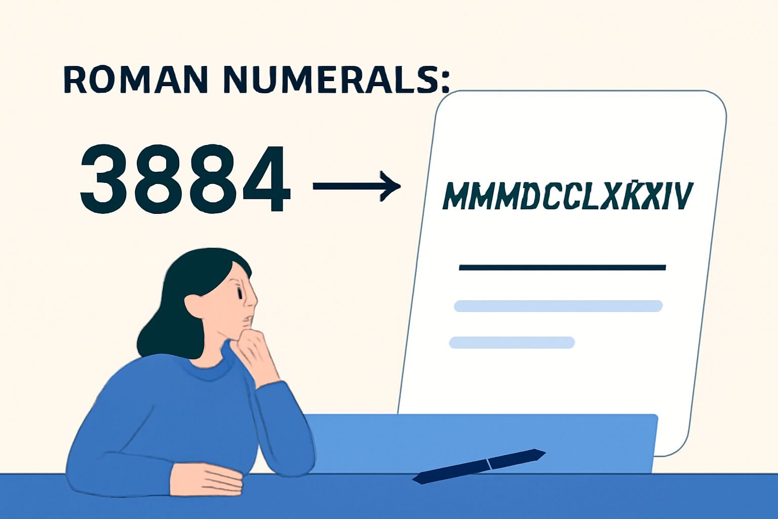 Roman Numerals: 3884