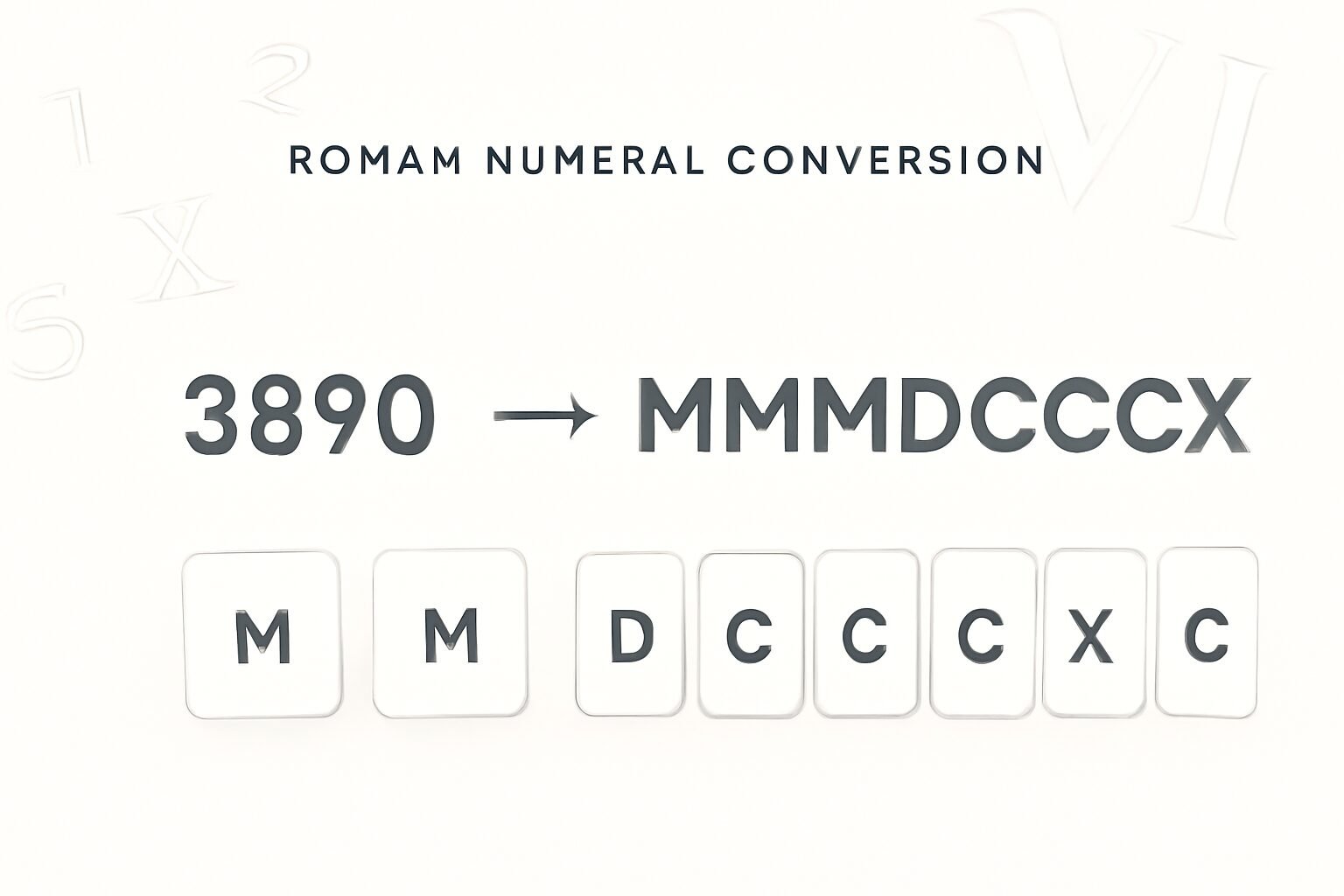 Roman Numerals: 3890