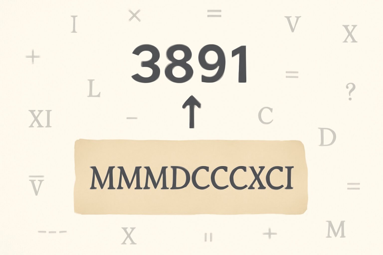 Roman Numerals: 3891