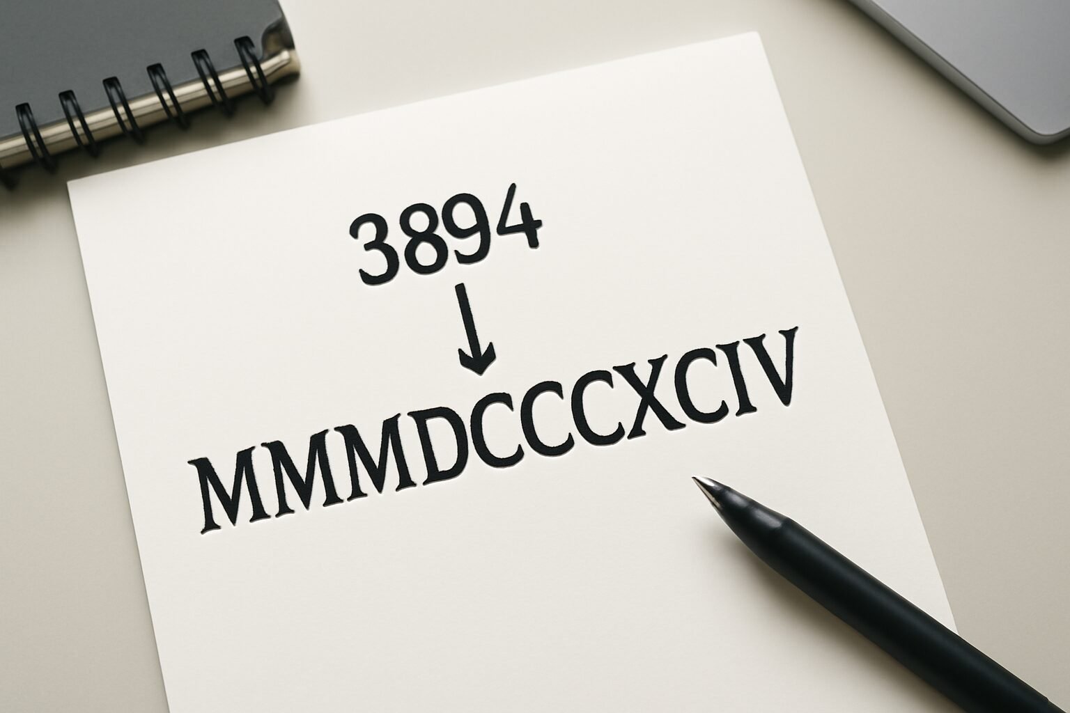 Roman Numerals: 3894