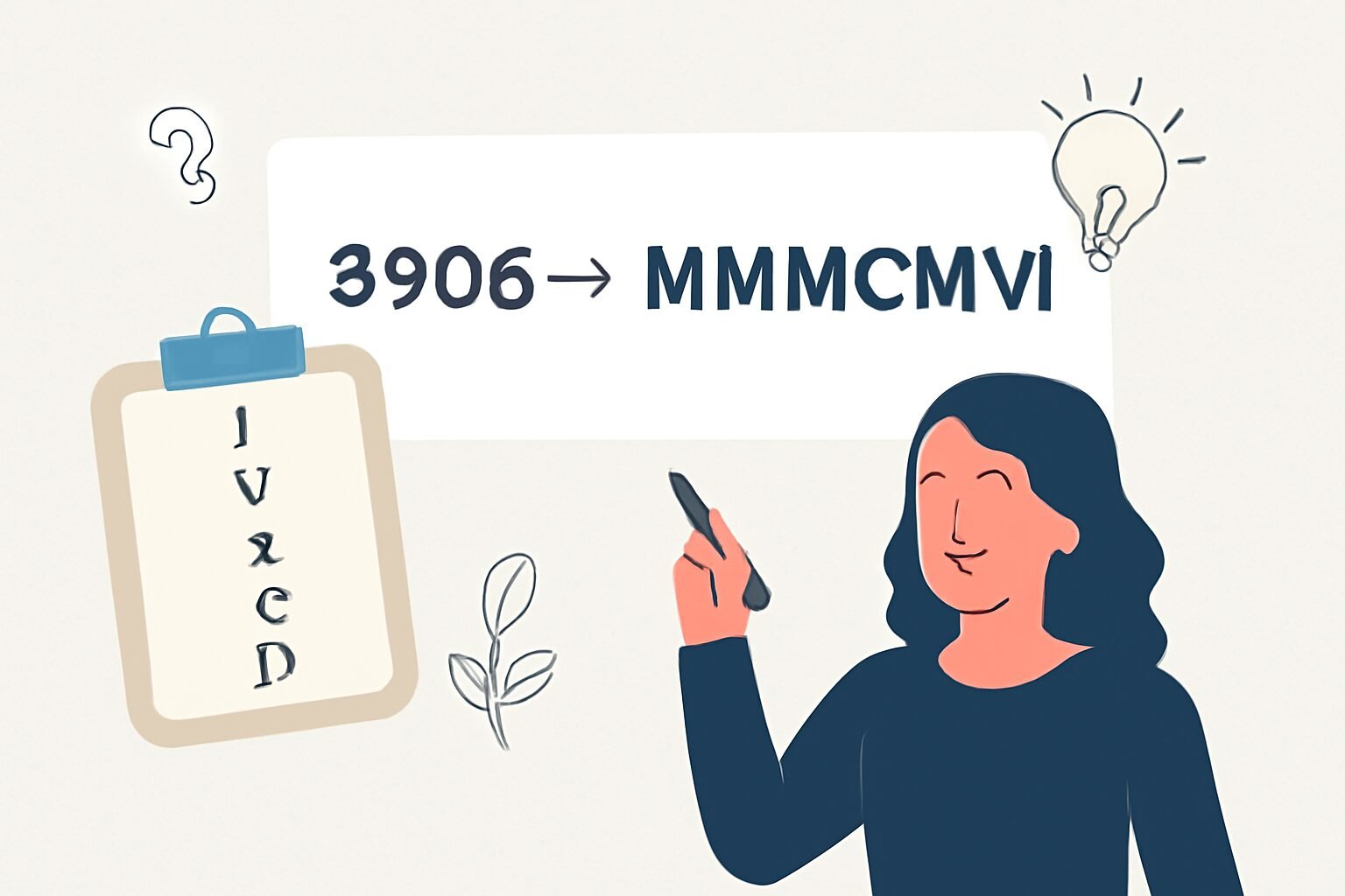 Roman Numerals: 3906