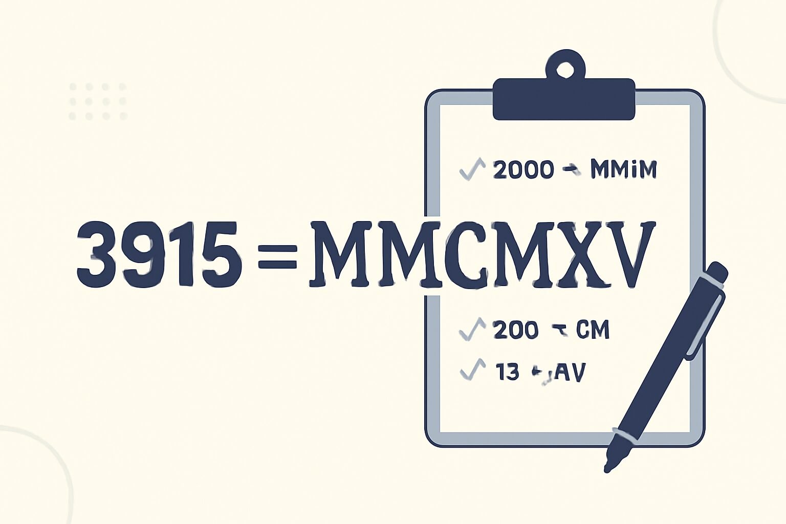 Roman Numerals: 3915