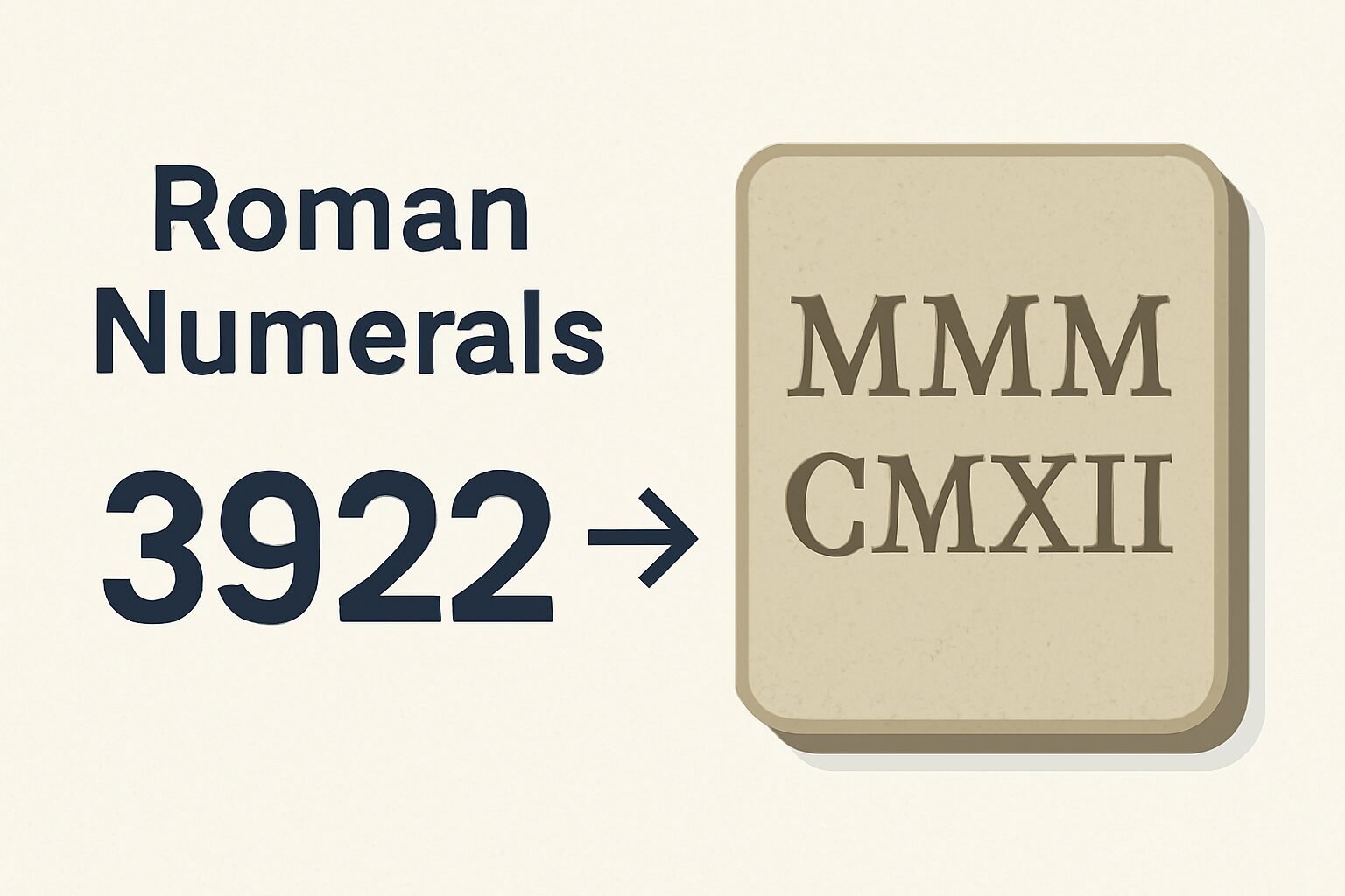 Roman Numerals: 3922