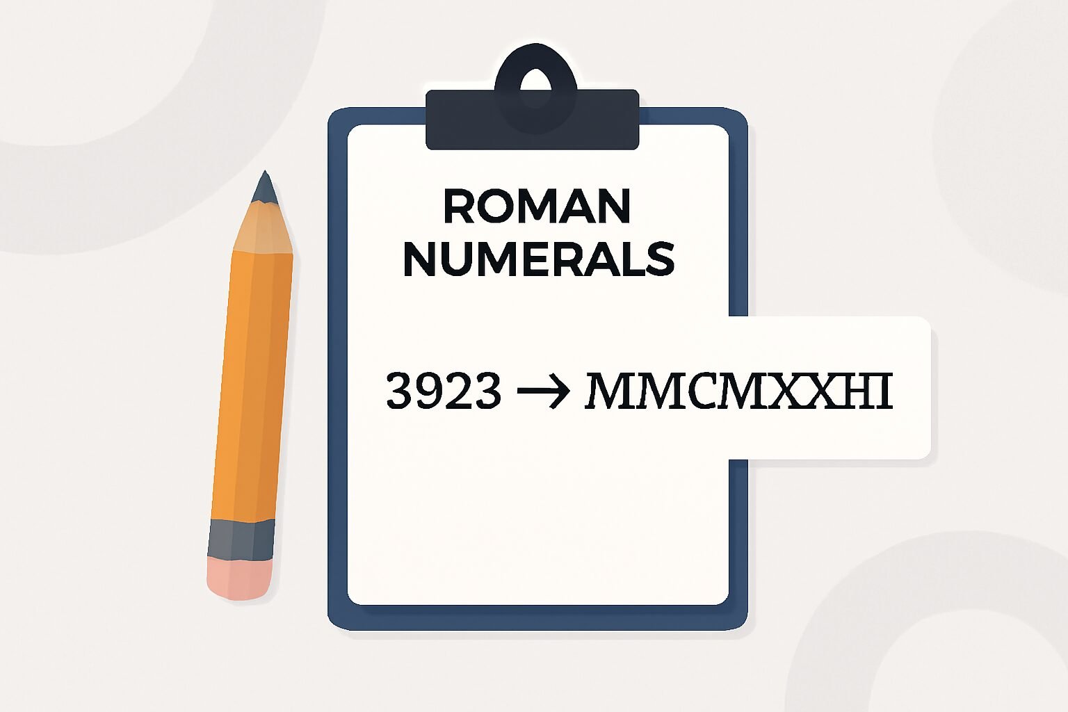 Roman Numerals: 3923