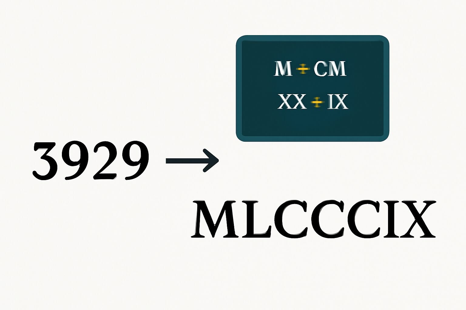 Roman Numerals: 3929