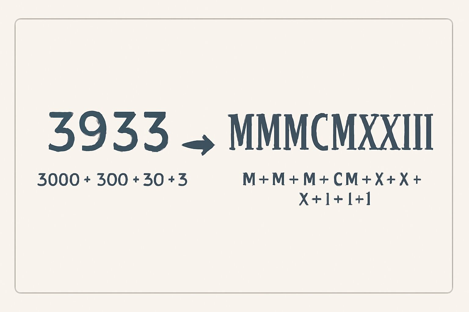 Roman Numerals: 3933