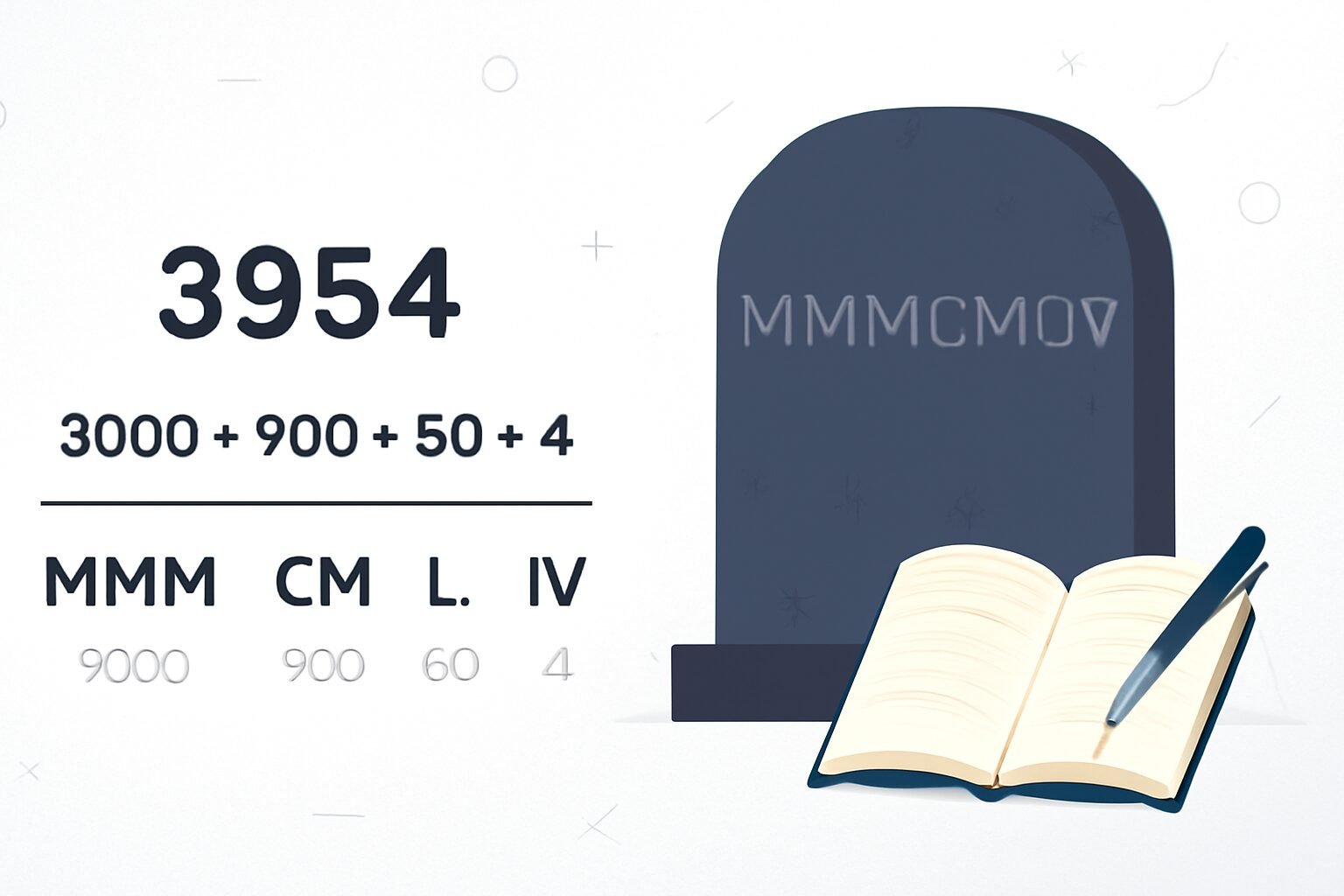 Roman Numerals: 3954