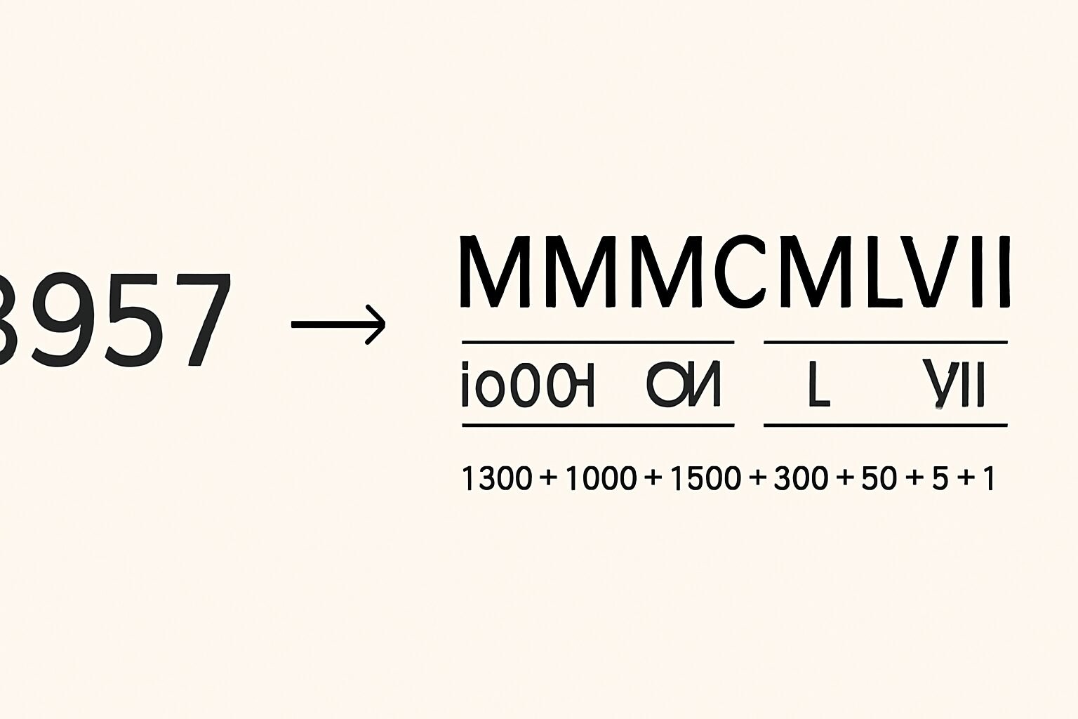 Roman Numerals: 3957