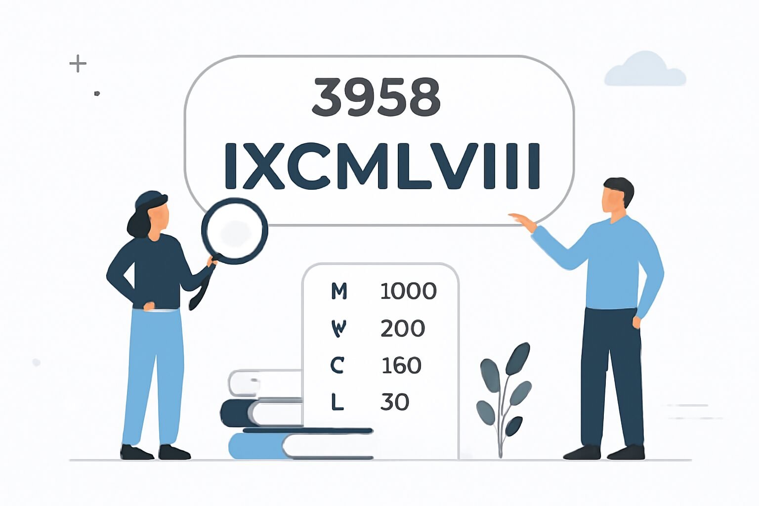 Roman Numerals: 3958