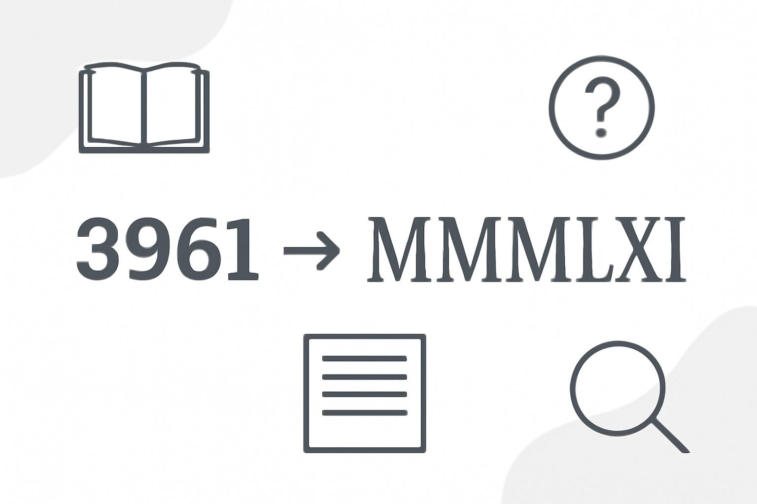 Roman Numerals: 3961