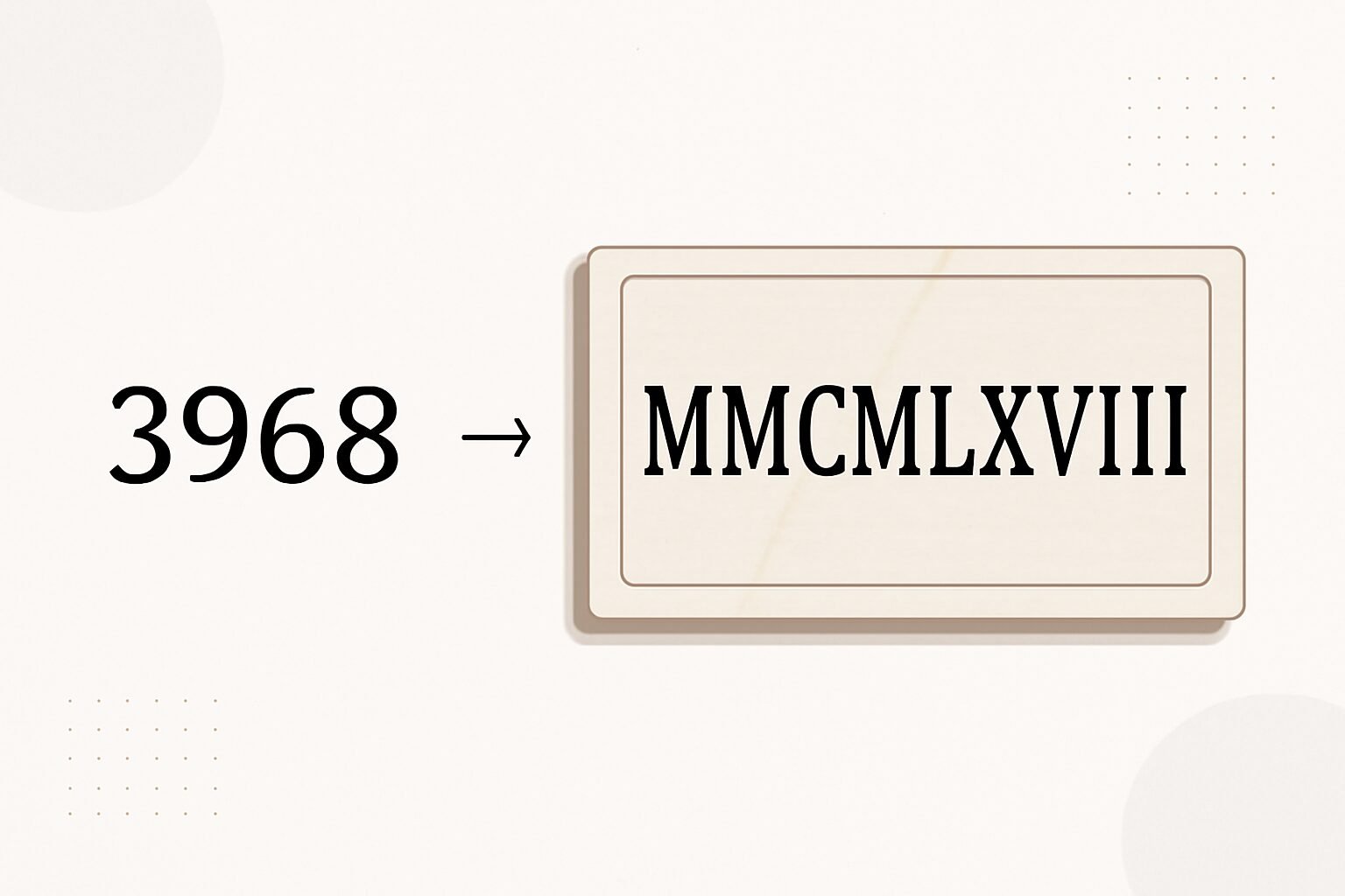 Roman Numerals: 3968