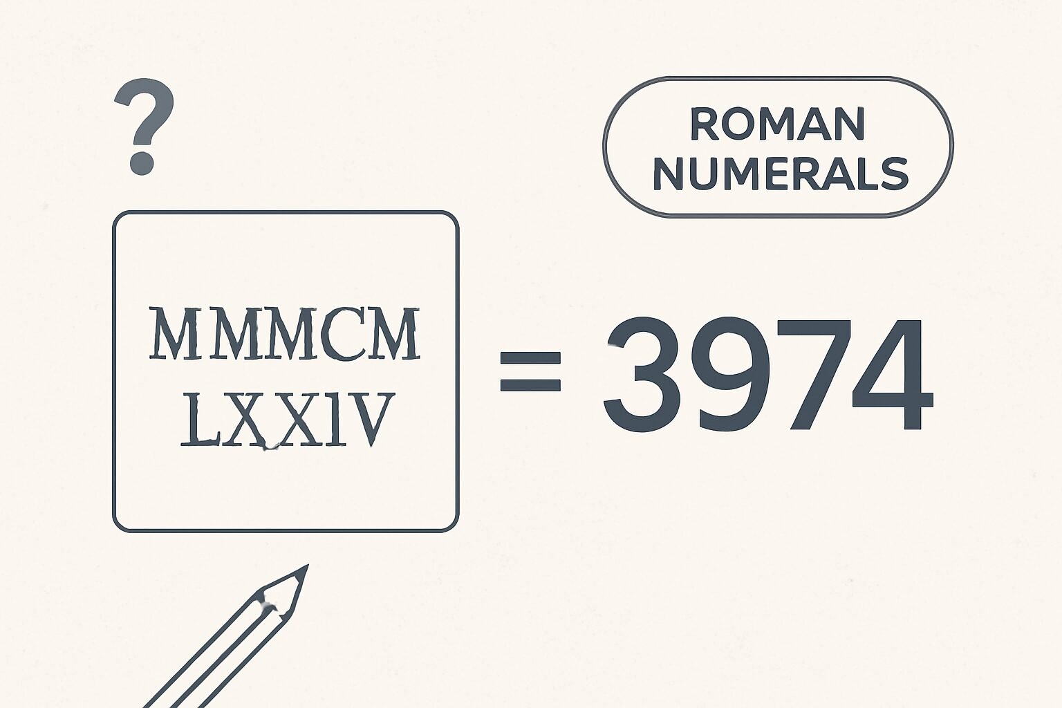 Roman Numerals: 3974
