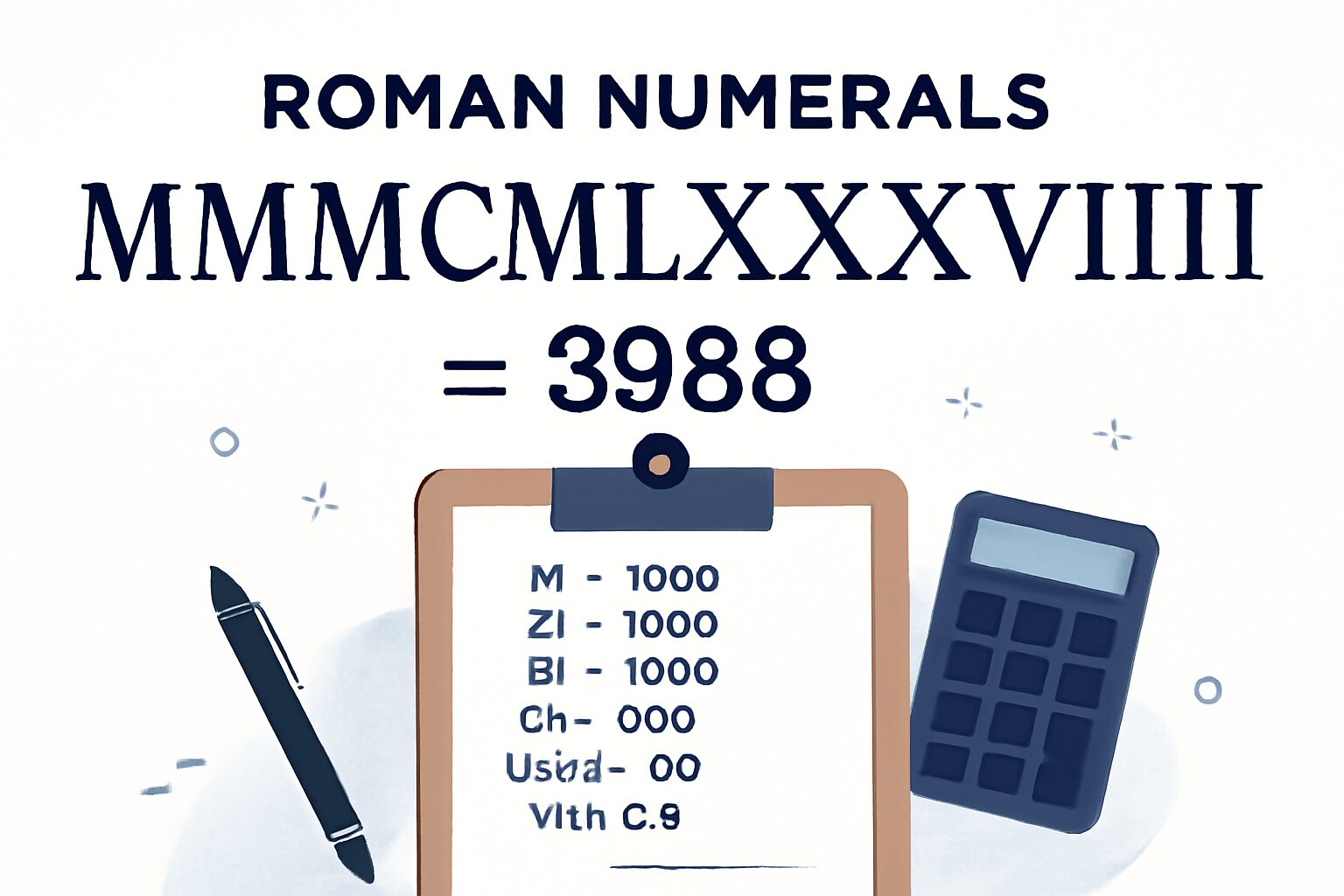 Roman Numerals: 3988