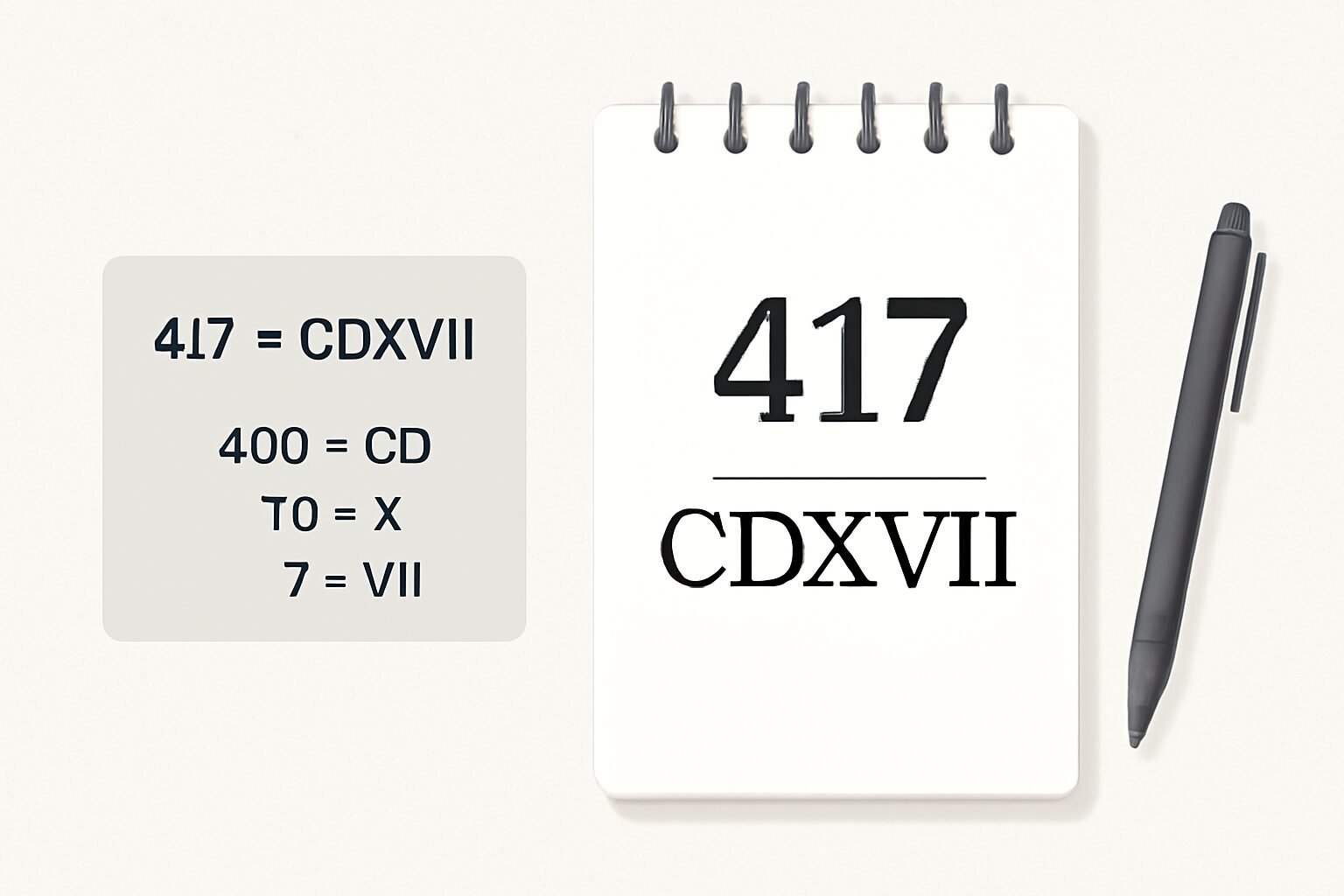 Roman Numerals: 417