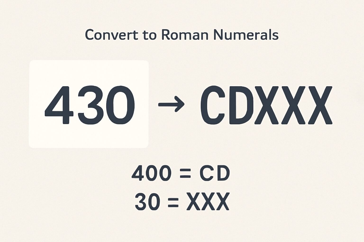 Roman Numerals: 430