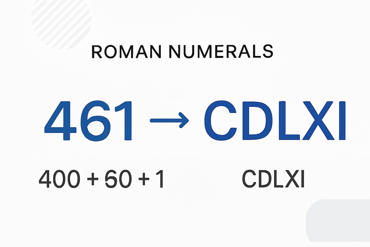 Roman Numerals: 461