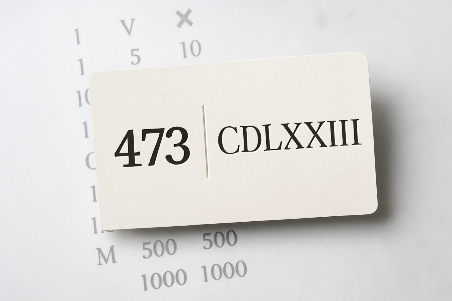 Roman Numerals: 473