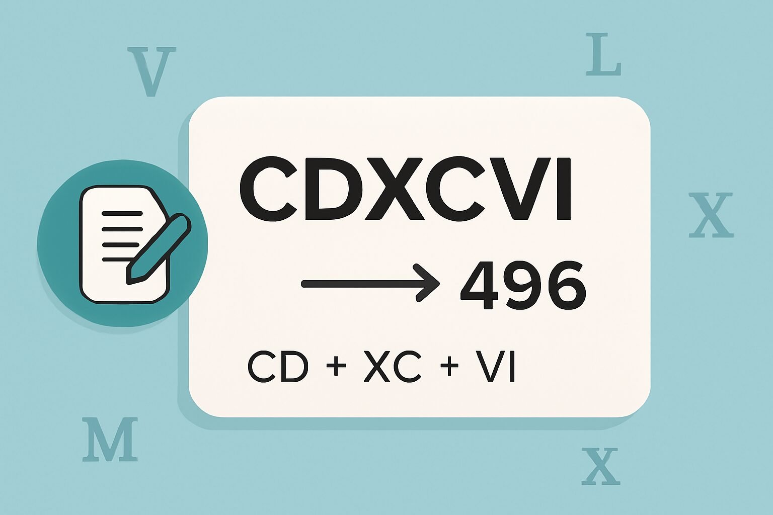 Roman Numerals: 496