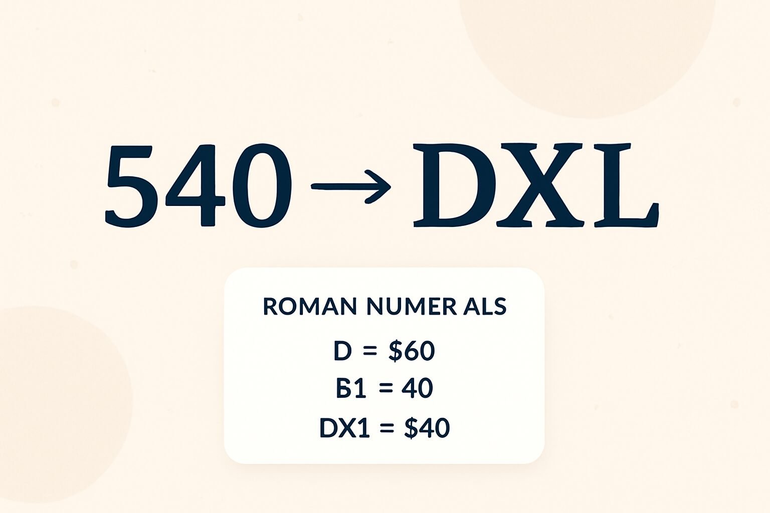 Roman Numerals: 540