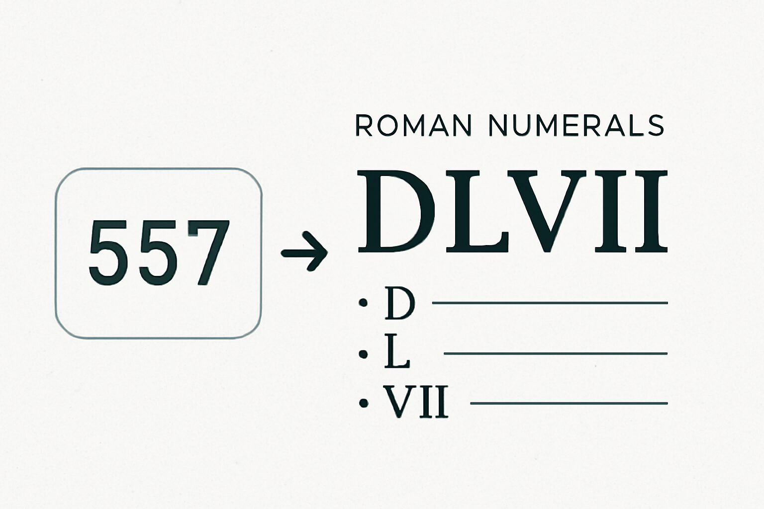 Roman Numerals: 557