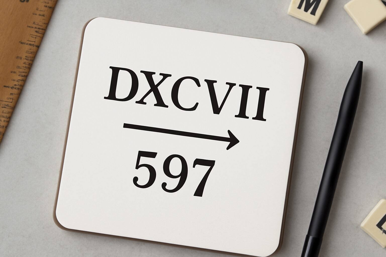 Roman Numerals: 597