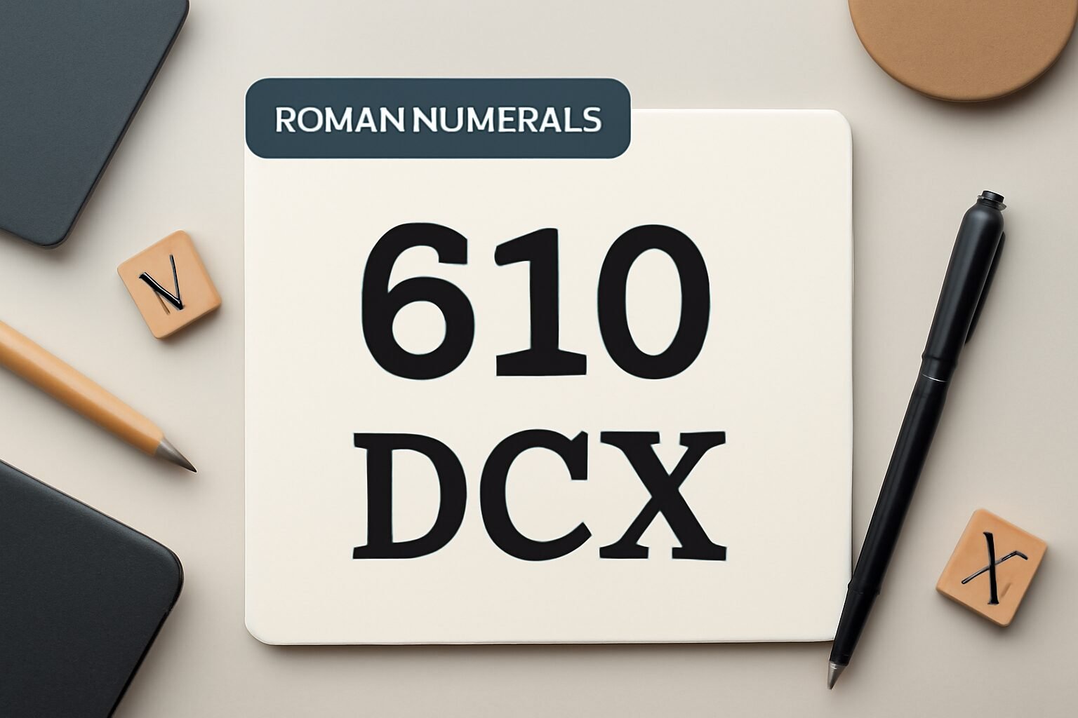 Roman Numerals: 610