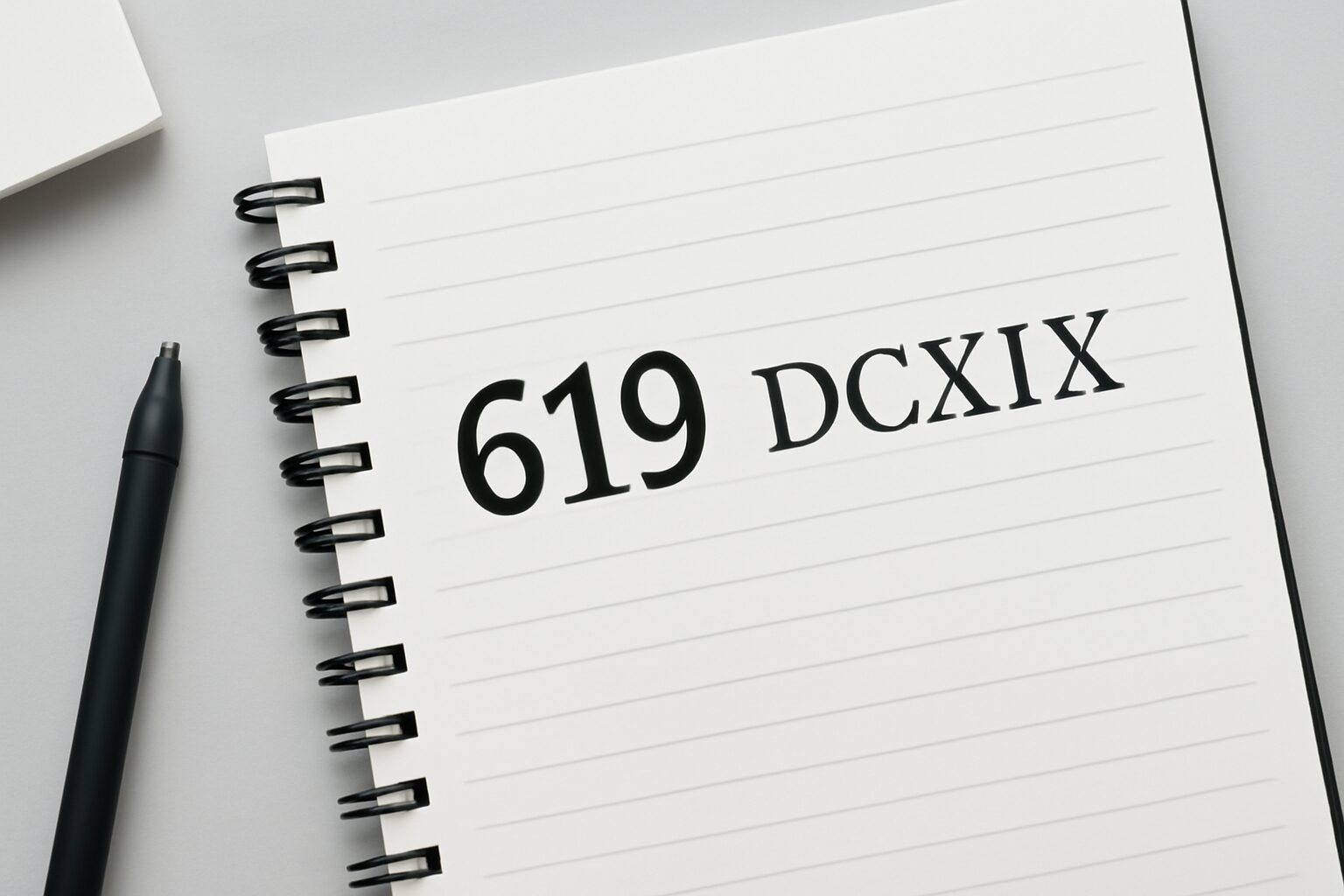 Roman Numerals: 619