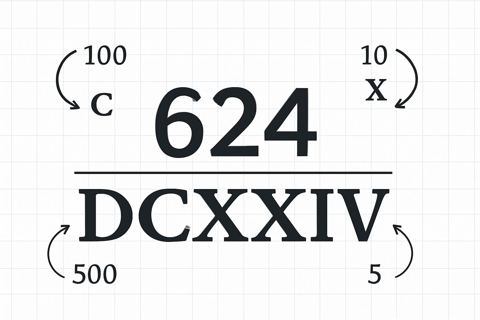 Roman Numerals: 624
