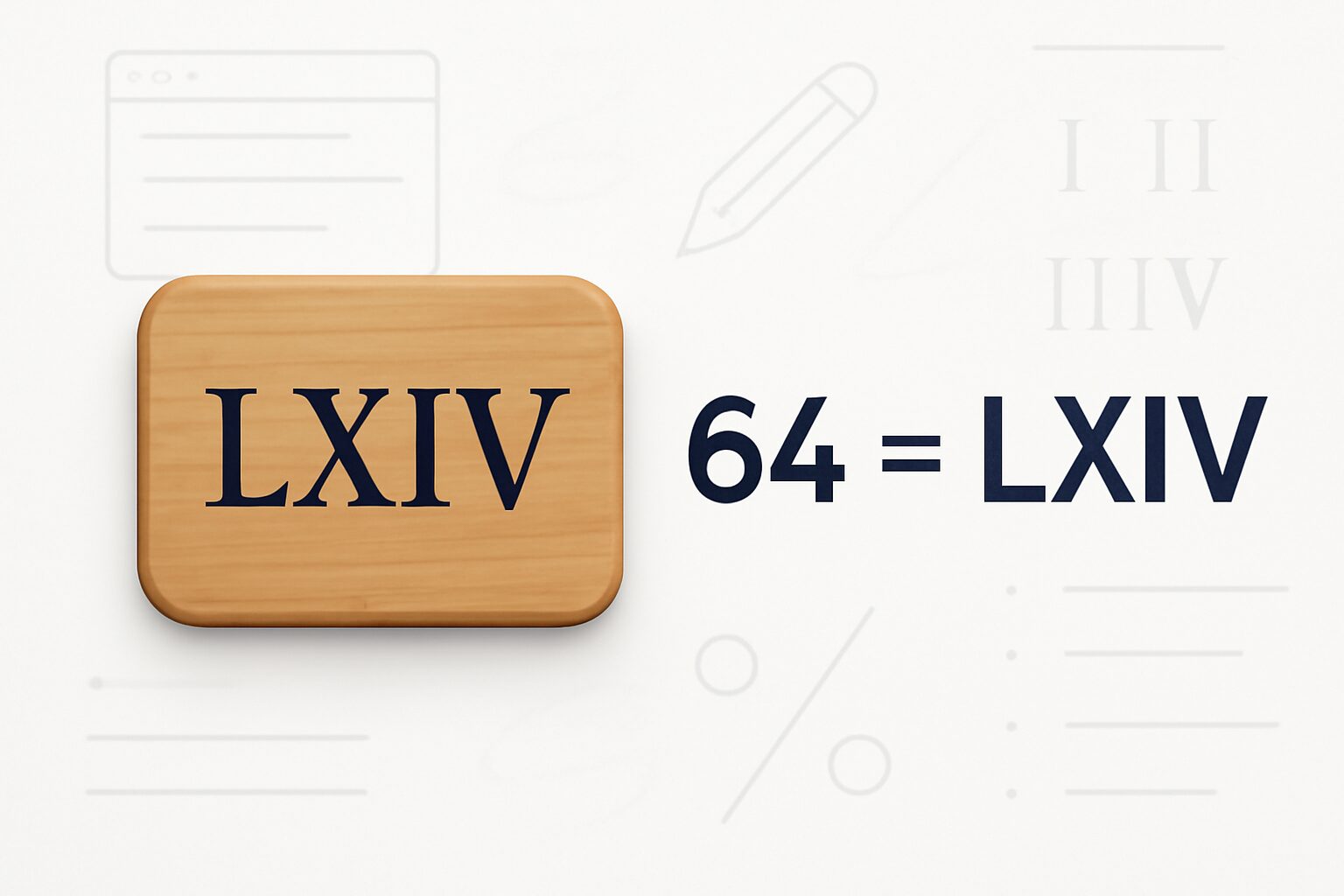 Roman Numerals: 64