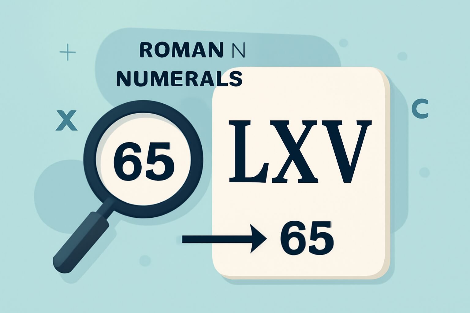 Roman Numerals: 65