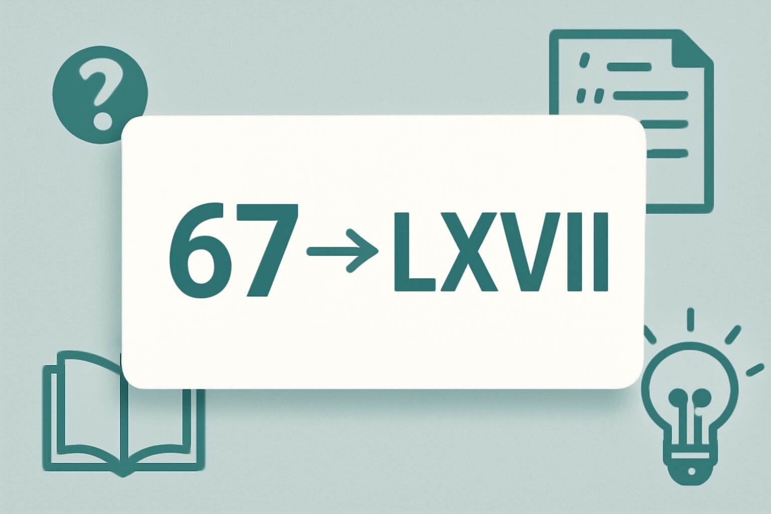 Roman Numerals: 67