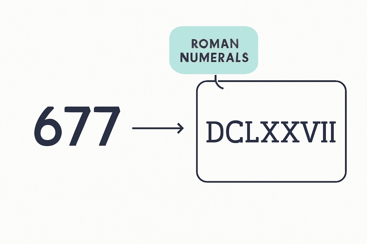 Roman Numerals: 677