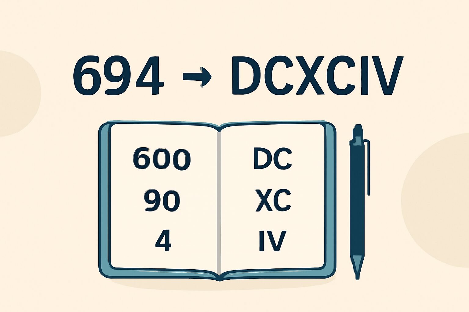 Roman Numerals: 694
