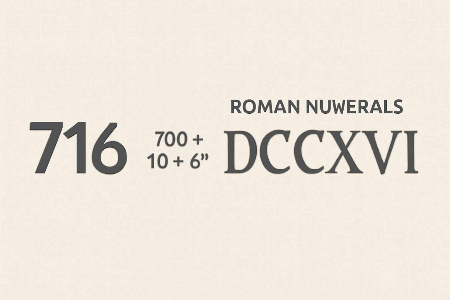 Roman Numerals: 716