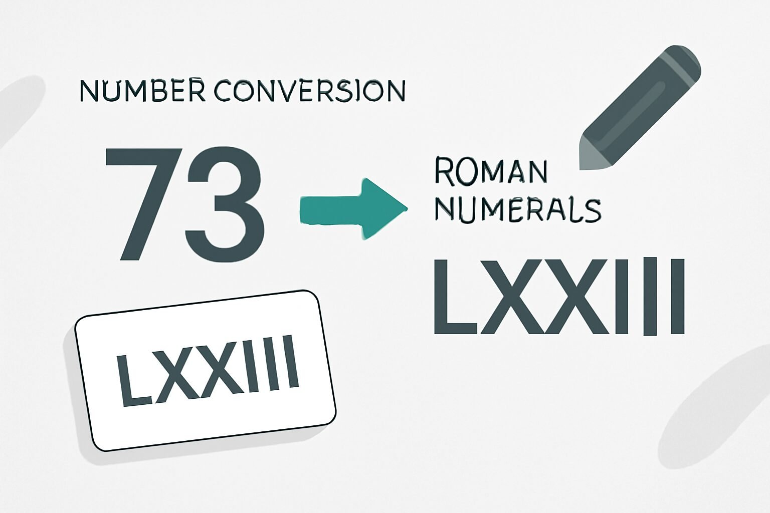 Roman Numerals: 73