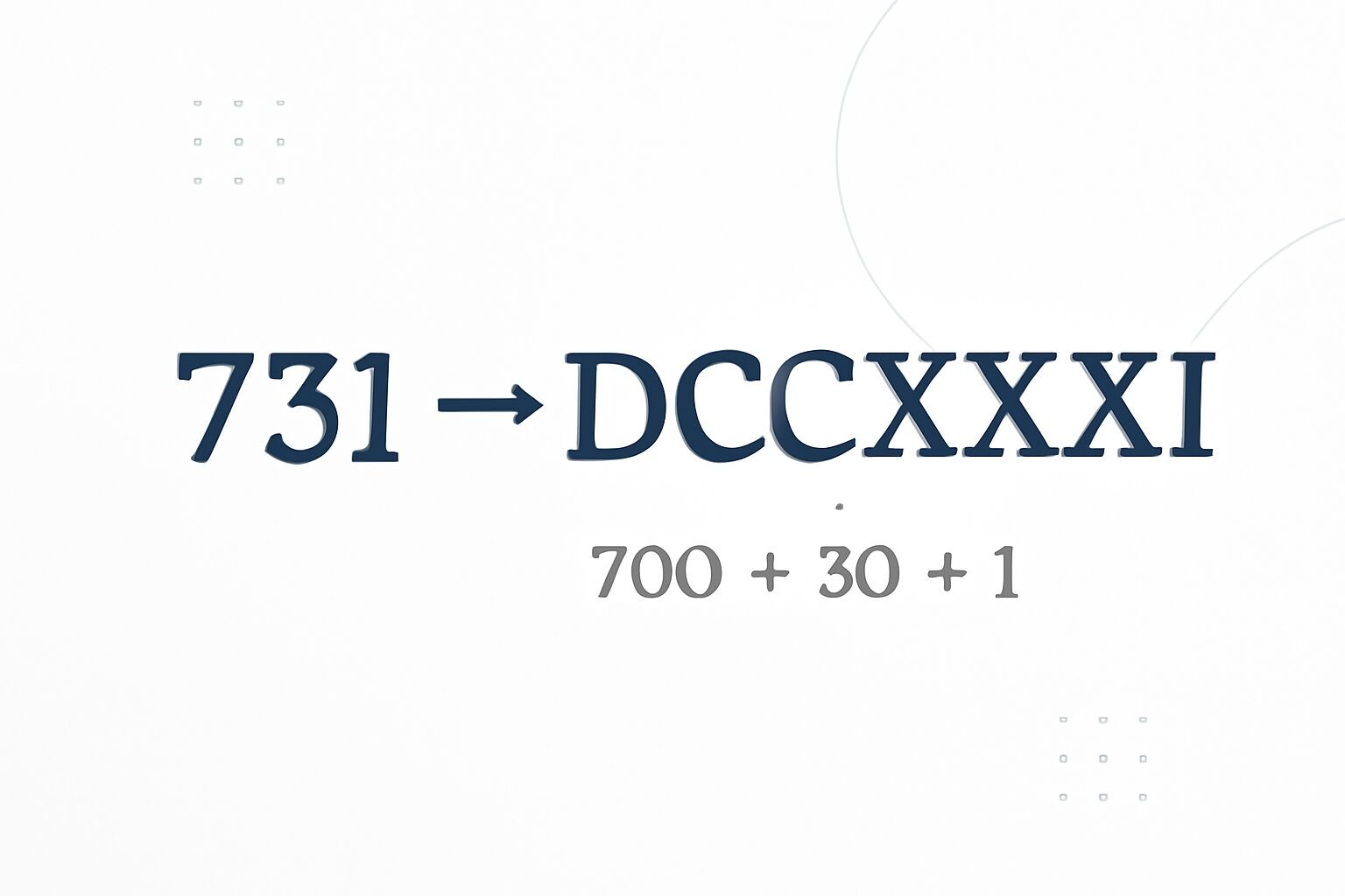 Roman Numerals: 731