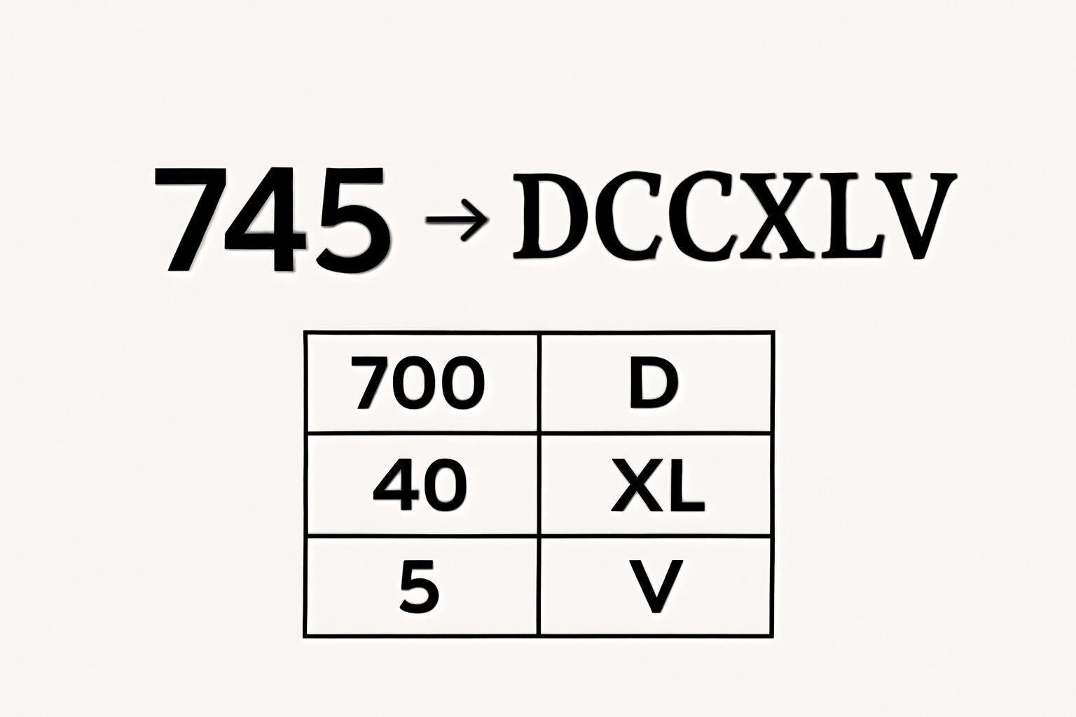 Roman Numerals: 745