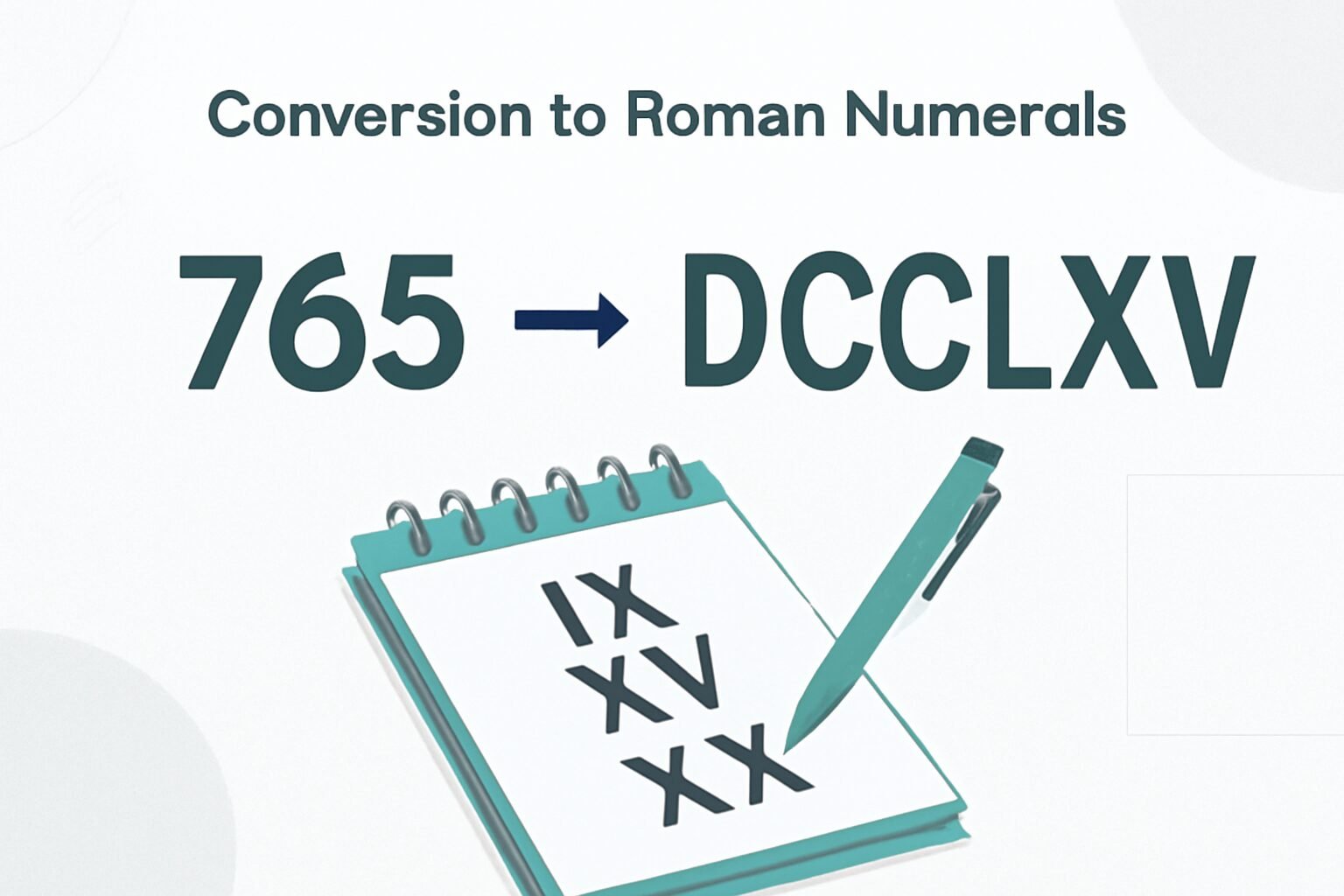 Roman Numerals: 765