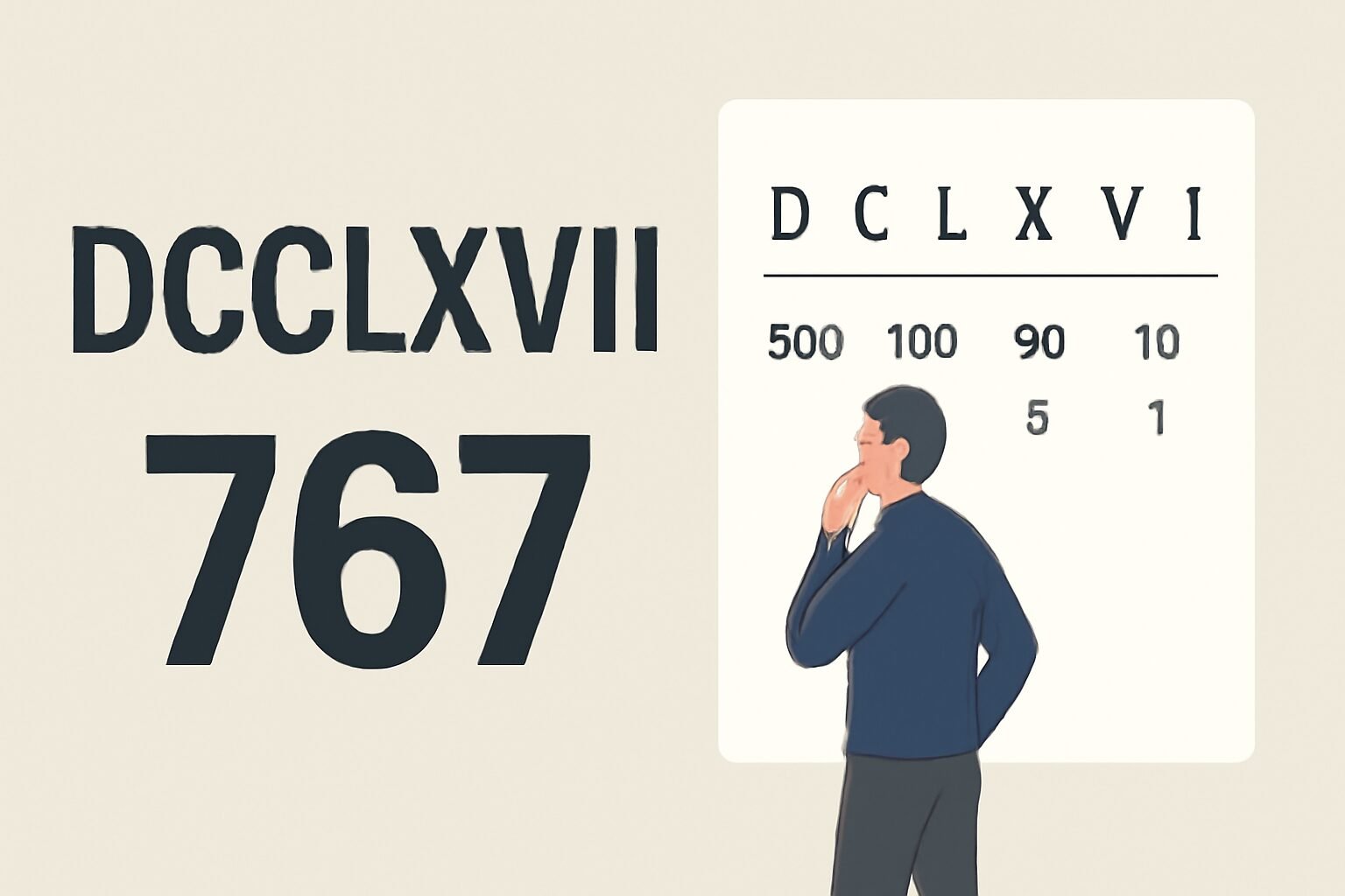 Roman Numerals: 767