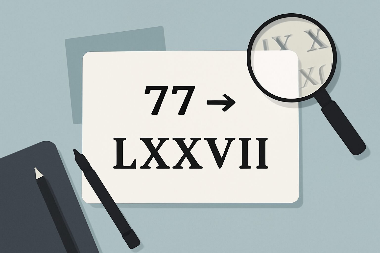 Roman Numerals: 77