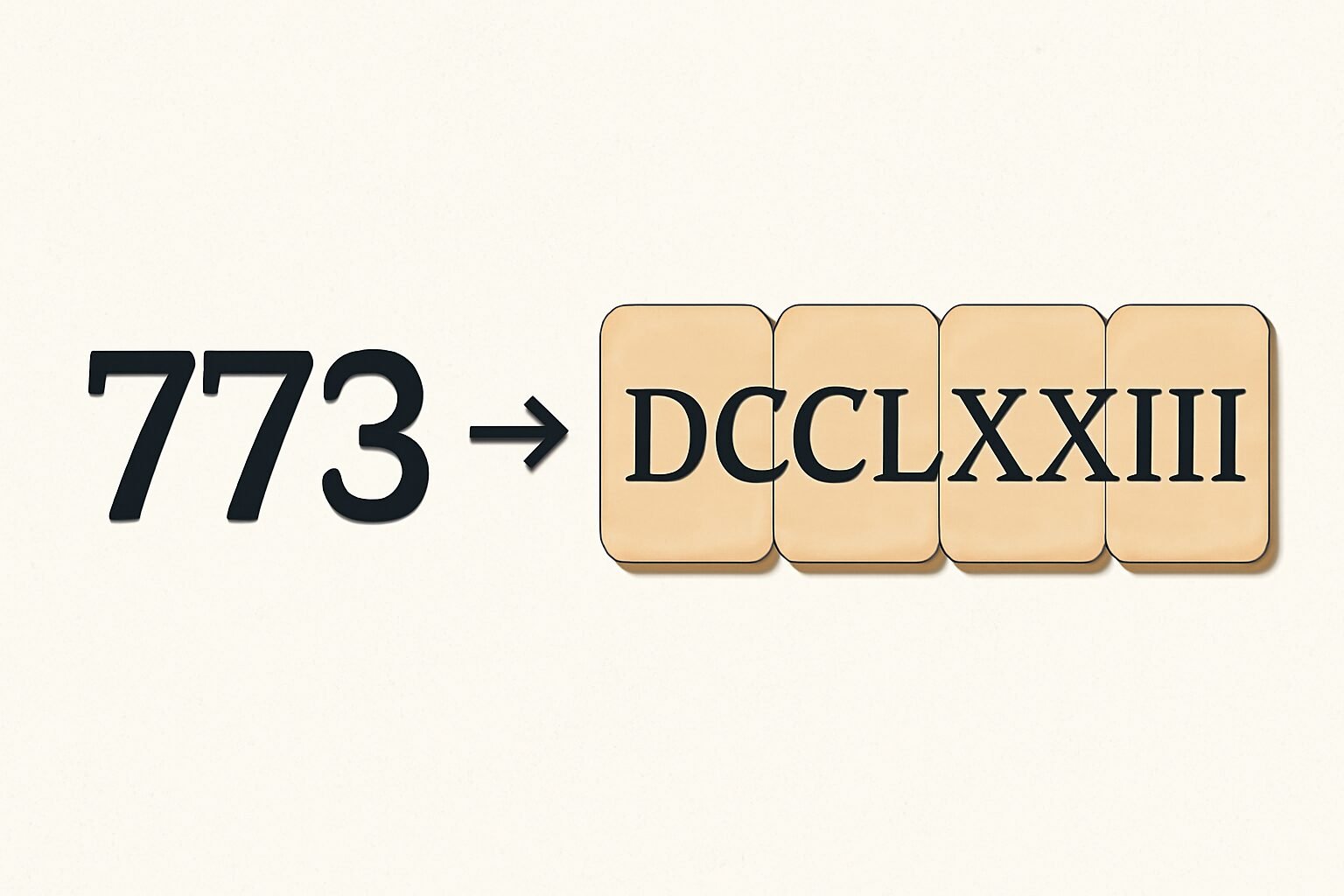 Roman Numerals: 773
