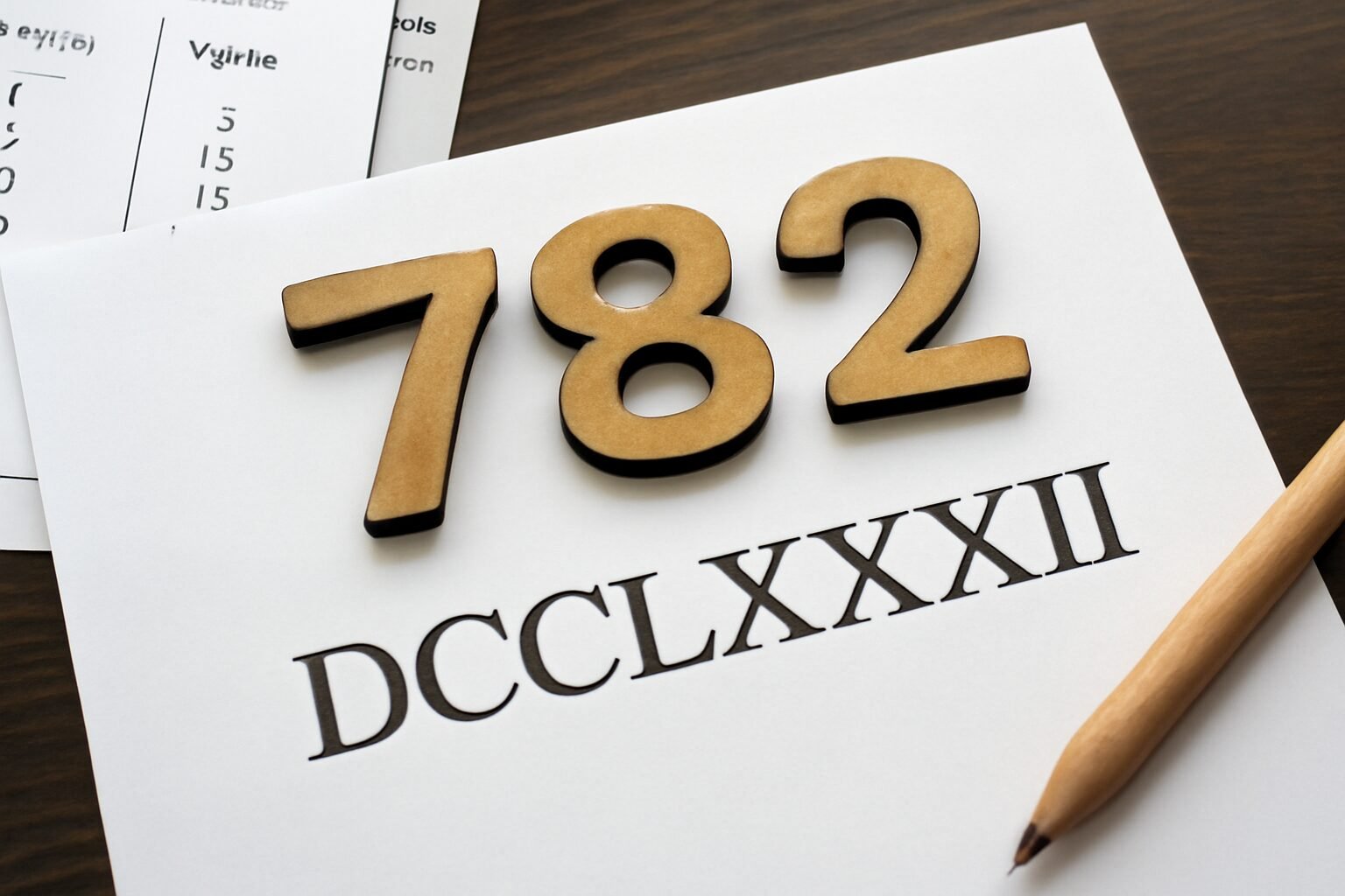 Roman Numerals: 782